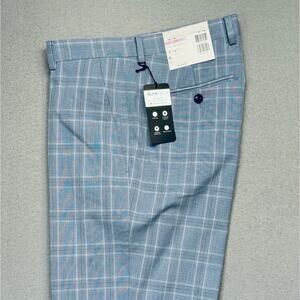 Alfani Men's Slim-Fit Plaid Suit Pants, Blue 32x32 $135